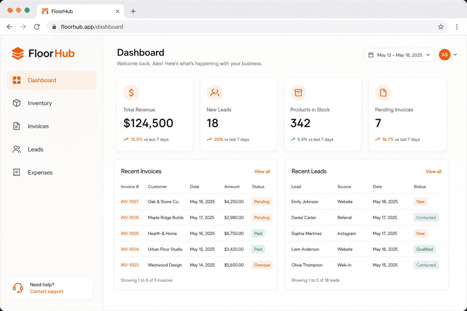 FloorHub product screenshot